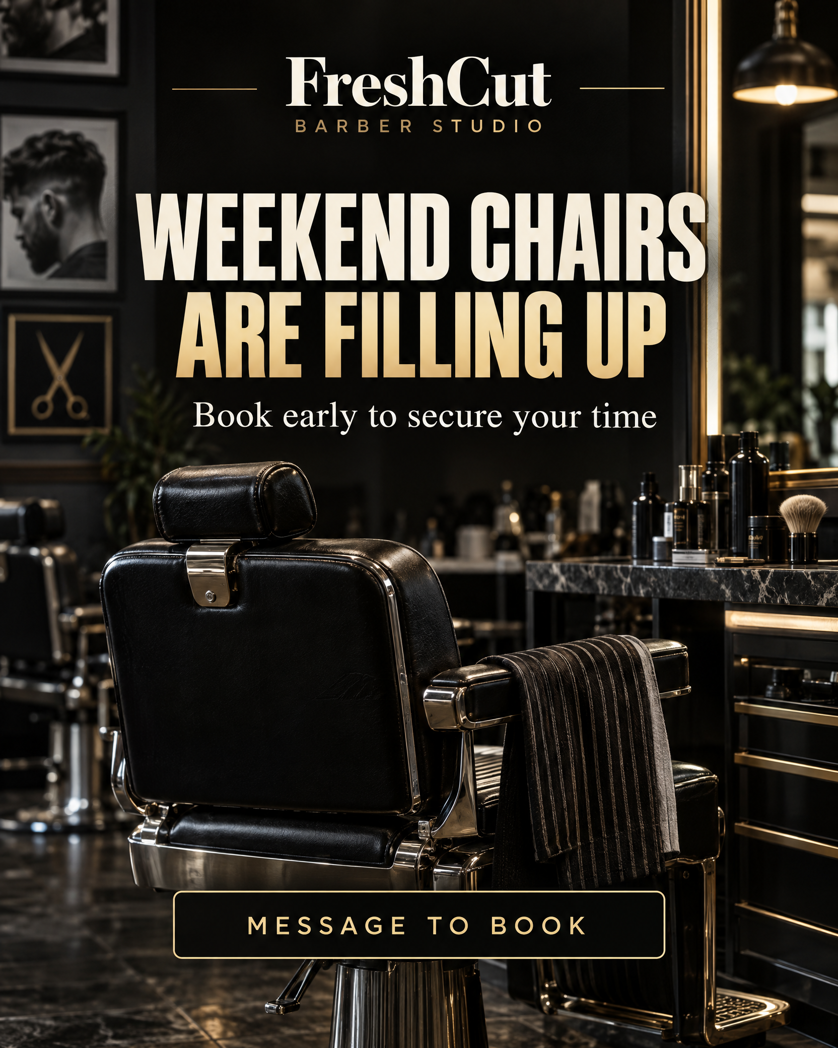 Weekend chairs are filling up promotional design