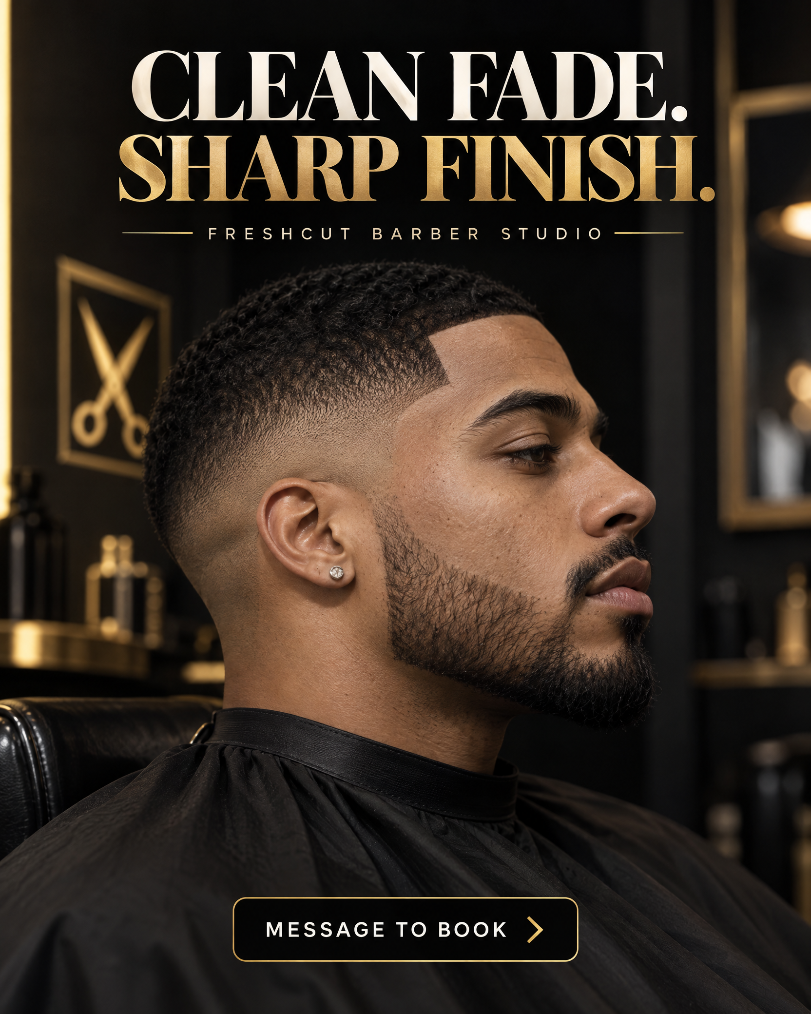 Clean fade sharp finish promotional design